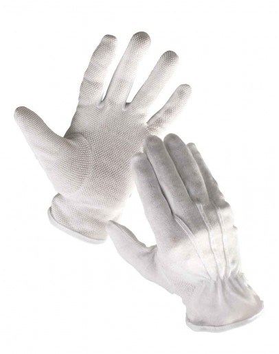 Cotton gloves  with PVC dots 