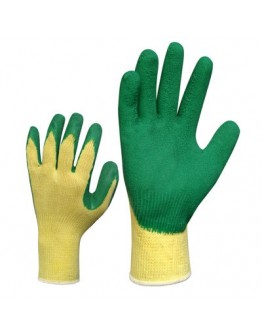 Latex coated knitted gloves.
