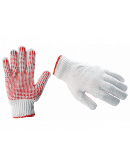 Knitted gloves with PVC dots